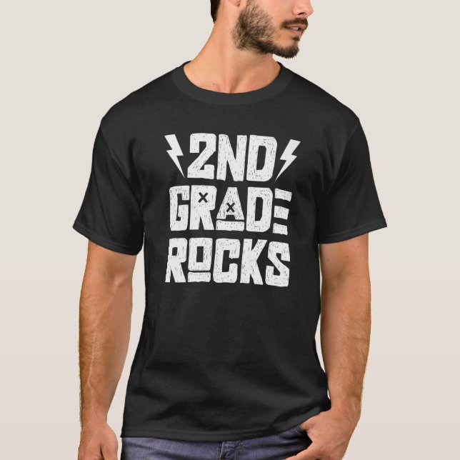 Second Grade Rocks 2nd Grade Back to school Teache T-Shirt (Front)