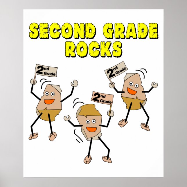Second Grade Rocks Poster (Front)
