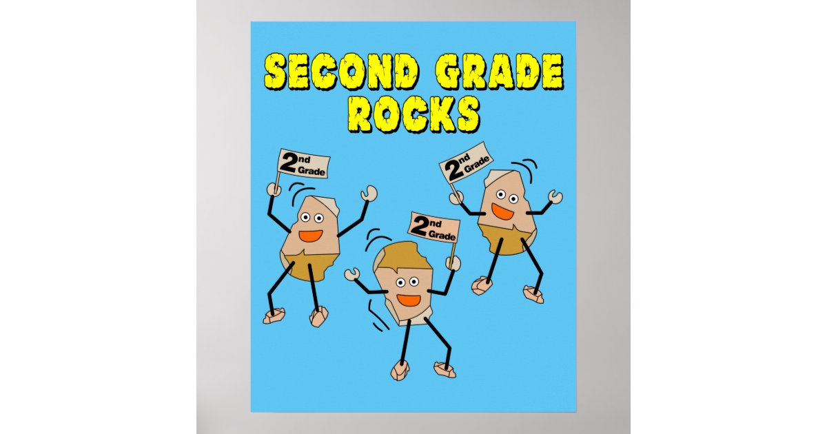 Second Grade Rocks Poster | Zazzle