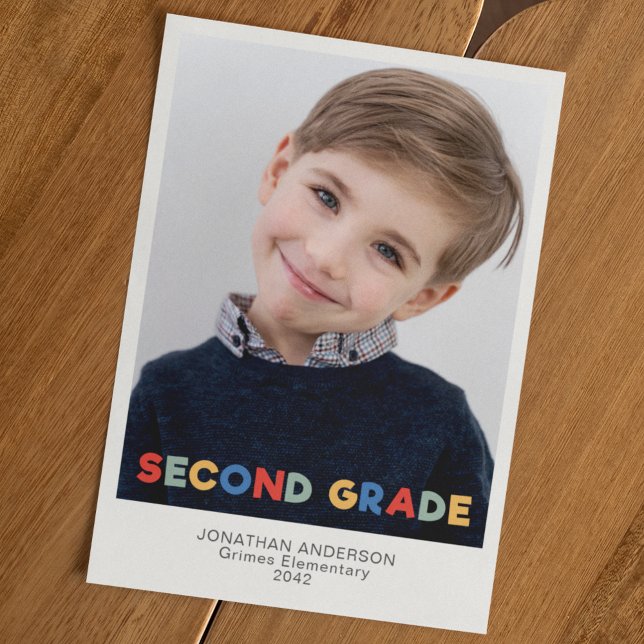 Second Grade School Year Photo Keepsake Card (Creator Uploaded)