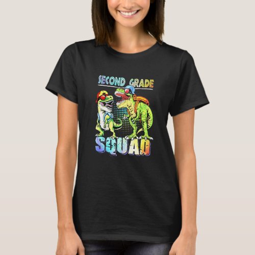 Second Grade Squad Dinosaur Back to School Backpac T_Shirt