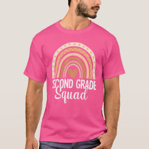 Second Grade Squad First Day Rainbow Teacher Back T-Shirt