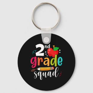 Second Grade Squad Fun Ck To School 2nd Graders Te Keychain
