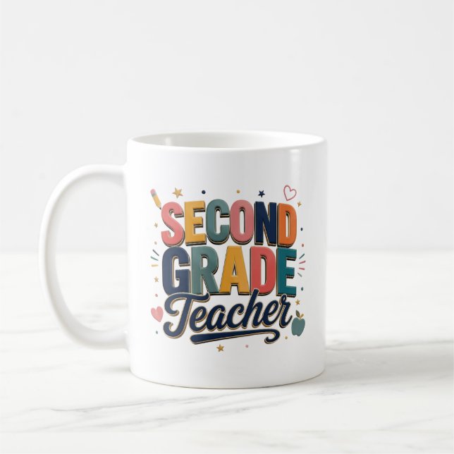 Second Grade Teacher Appreciation Gift Coffee Mug (Left)