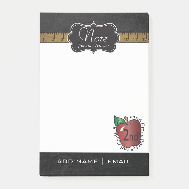 Second Grade Teacher | DIY Text Post-it Notes (Front)