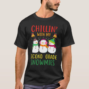 Second Grade Teacher Snowman Chillin With My Snowm T-Shirt