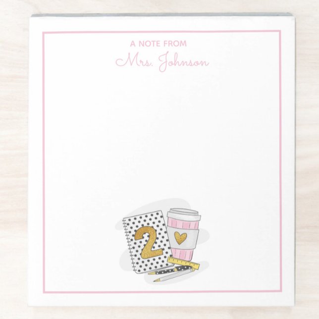 Second Grade Teacher White Teacher Appreciation  Notepad (Creator Uploaded)