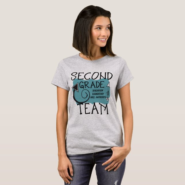 Second Grade Team Teacher T-shirt (Front Full)