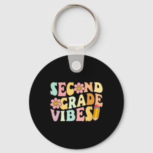 Second Grade Vibes 2nd Grade 1st Day Of School Tea Keychain