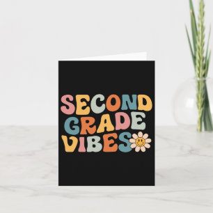 Second Grade Vibes - 2nd Grade Team Retro 1st Day Card
