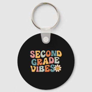 Second Grade Vibes - 2nd Grade Team Retro 1st Day Keychain