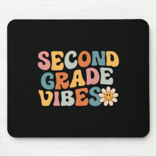 Second Grade Vibes - 2nd Grade Team Retro 1st Day Mouse Pad