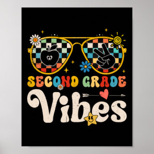 Second Grade Vibes - 2nd Grade Team Retro 1st Day Poster