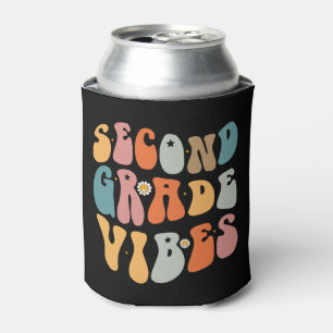 Second Grade Vibes Back To School Groovy School Can Cooler