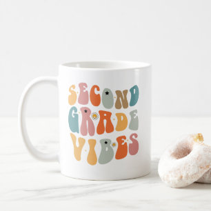 Second Grade Vibes Back To School Groovy School Coffee Mug