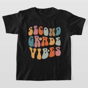 Second Grade Vibes Back To School Groovy School  T-Shirt