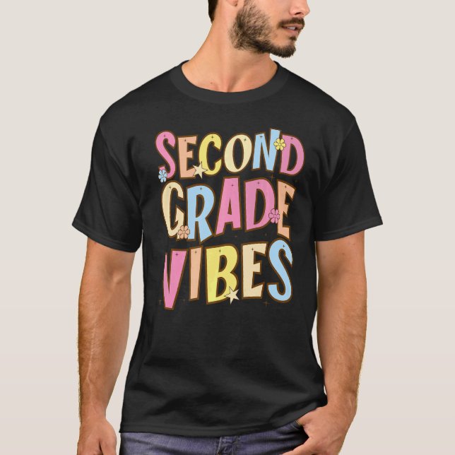 Second Grade Vibes Back To School Retro 2nd Grade  T-Shirt (Front)