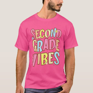 Second Grade Vibes Back To School Retro 2nd Grade T-Shirt