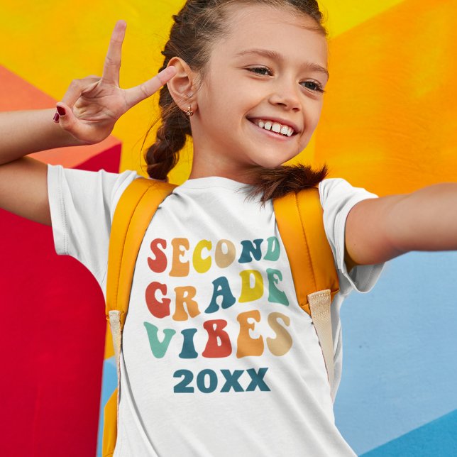 Second Grade vibes back to school retro  T-Shirt (Creator Uploaded)