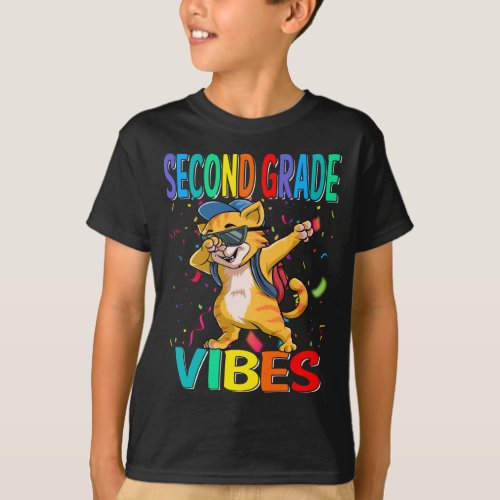 Second Grade Vibes Cat Back To School T_Shirt