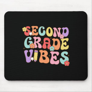 Second Grade Vibes Ck To School Retro 2nd Grade Te Mouse Pad