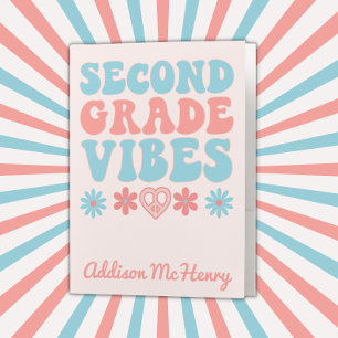 Second Grade Vibes - Retro Back To School Pocket Folder