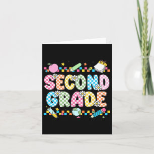 Second Grade Vibes Shirt 2nd Retro Back To School Card