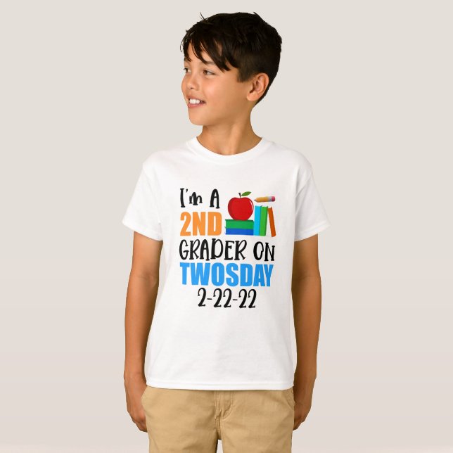 Second Grader Twosday I Twosday Tuesday T-Shirt (Front Full)