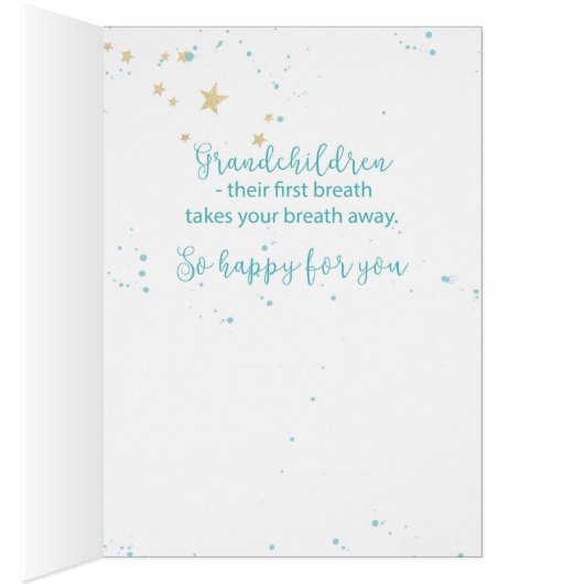 Second Grandchild Congratulations, Baby in Stars (Inside (Right))