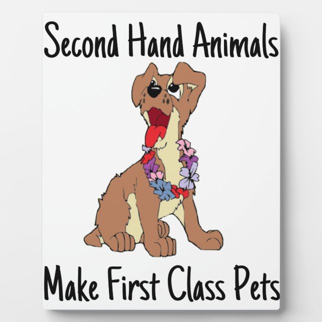 Second Hand Animals Tabletop Plaque with Easel (Front)