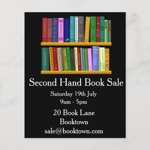 Second Hand Book sale flyer