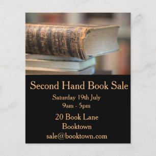 Second Hand vintage Book sale flyer