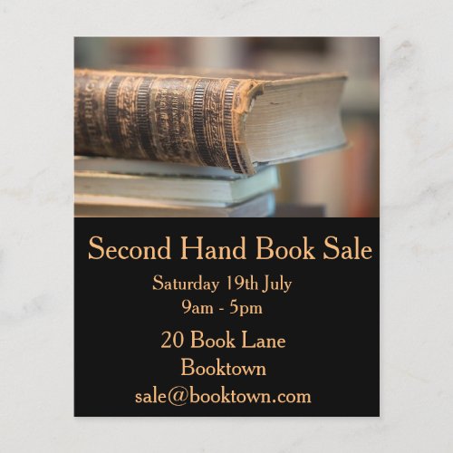 Second Hand vintage Book sale flyer