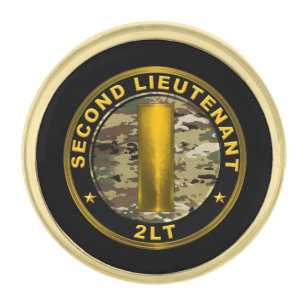 SECOND LIEUTENANT 2LT GOLD FINISH LAPEL PIN