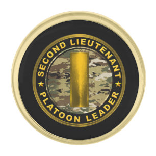 SECOND LIEUTENANT 2LT Platoon Leader Gold Finish Lapel Pin