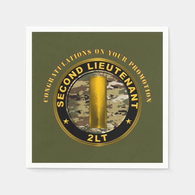 Second Lieutenant 2LT Promotion   Napkins (Front)