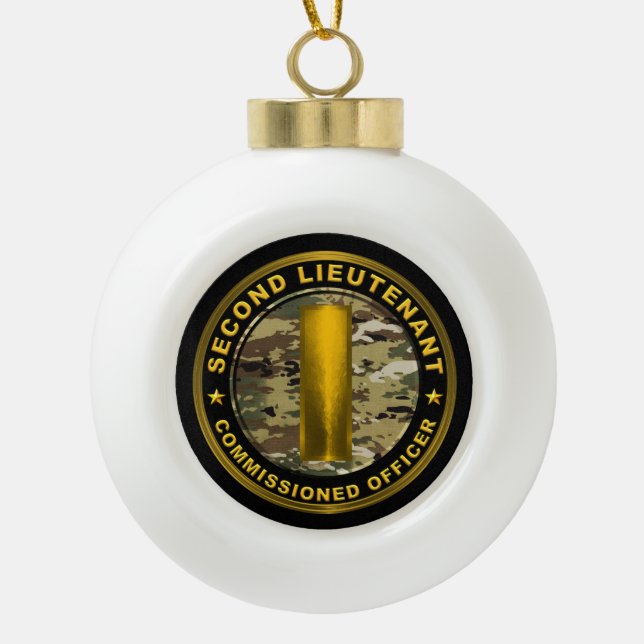Second Lieutenant Christmas Metal Ornament (Front)