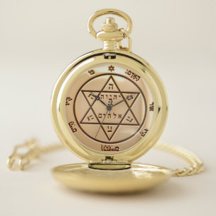 Second Mars Pentacle for Healing gold Pocket Watch