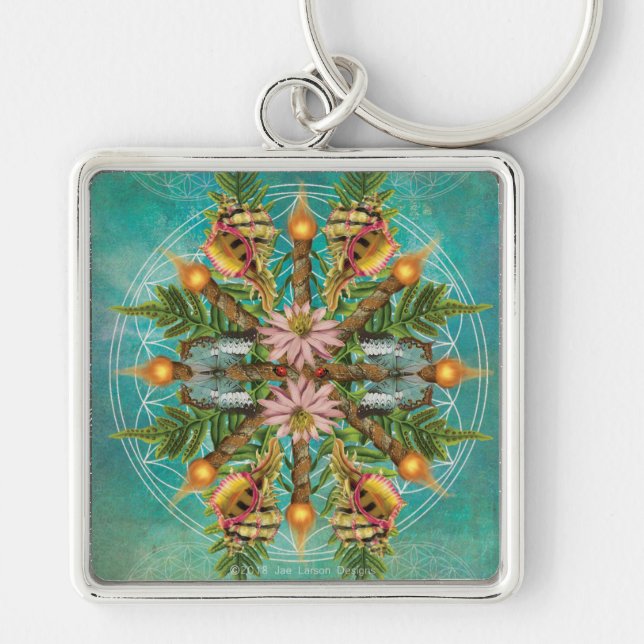 Second Nature Tarot deck Design Mandala Keychain (Front)
