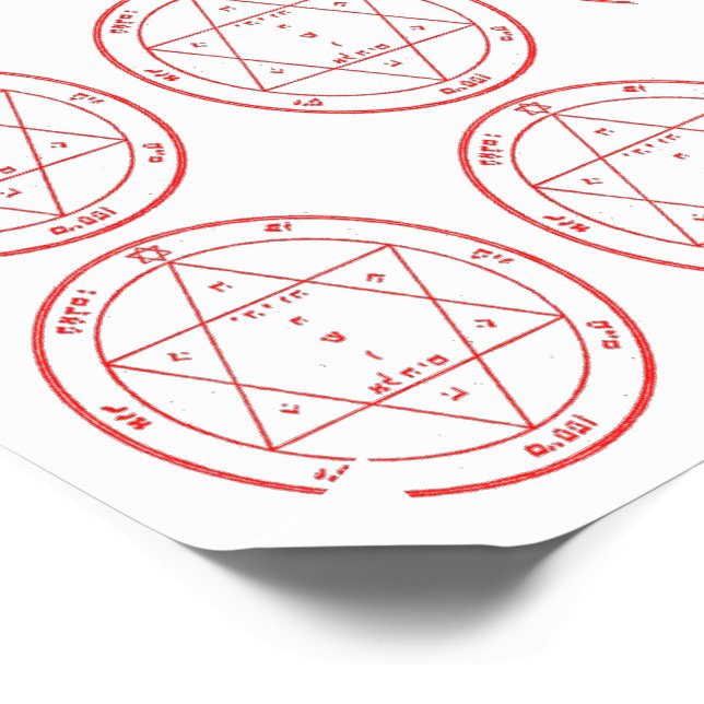 Second Pentacle of Mars 2.5" Temporary Tattoos (Angled)