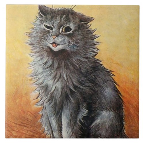 Second Prize at the Cat Show by Louis Wain Ceramic Tile