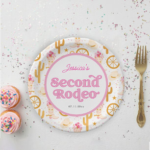 Second Rodeo Cowgirl 2nd Birthday Paper Plates