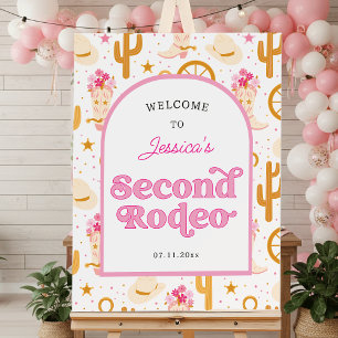 Second Rodeo Cowgirl 2nd Birthday Welcome Foam Board