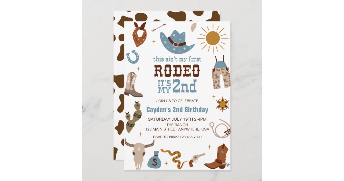 WUINCK Cowgirl Birthday Party Invitation Cards, Wild West Rodeo Theme Party  Invitations for Kids, Boys and Girls, Party Celebration Supplies, 20