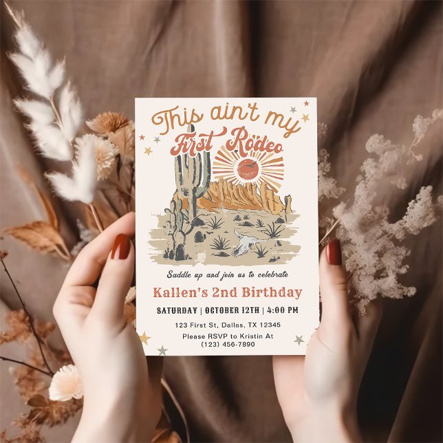 Second Rodeo Western Cowboy 2nd Birthday Invitation (Creator Uploaded)