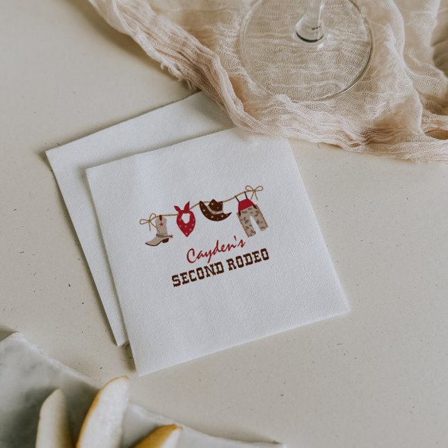 Second Rodeo Western Cowboy 2nd Birthday Napkins (Creator Uploaded)