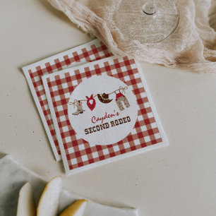 Second Rodeo Western Cowboy 2nd Birthday Napkins