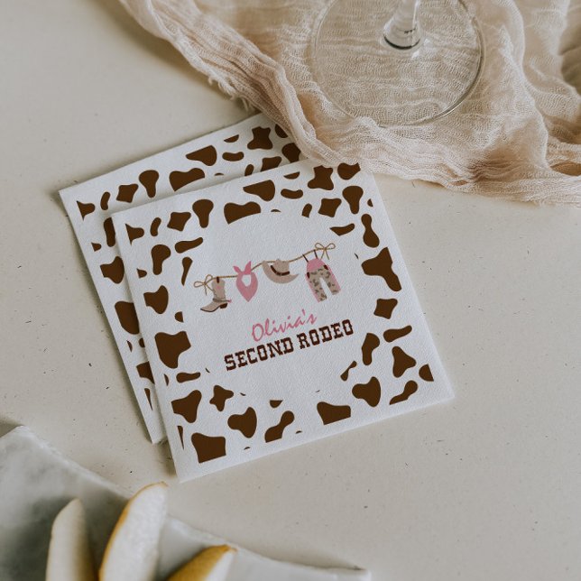 Second Rodeo Western Cowboy 2nd Birthday Napkins (Creator Uploaded)
