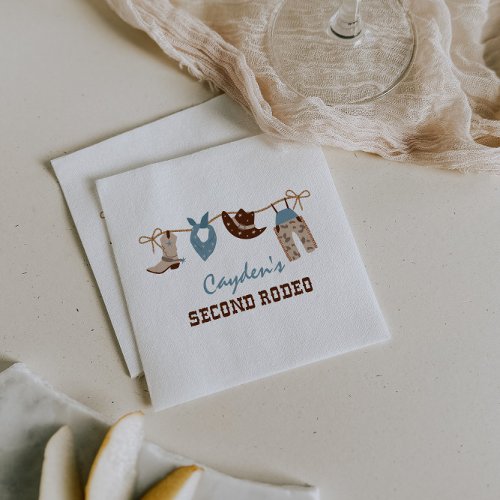 Second Rodeo Western Cowboy 2nd Birthday Napkins