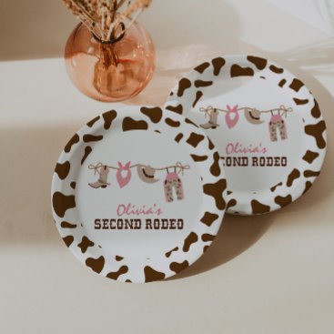 Second Rodeo Western Cowboy 2nd Birthday Paper Plates